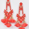 Floral Rhinestone Drop Earrings – Metal Flower Accent