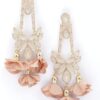 Floral Rhinestone Drop Earrings – Metal Flower Accent