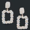 Rhinestone Drop Earrings – Gold Dangle Accent
