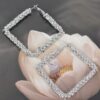 Big Square Glitter Earrings – Oversized Gold or Silver