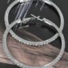 Double Rhinestone Hoop Earrings – 5cm Radiant Hoop