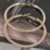 Double Rhinestone Hoop Earrings – 5cm Radiant Hoop