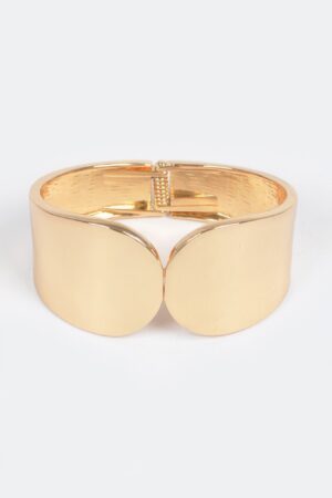 Metal Spring Hinge Cuff – Sleek Minimalist Bracelet (Gold, Silver)