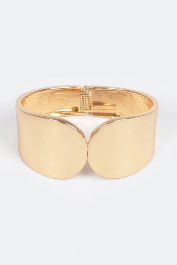 Metal Spring Hinge Cuff – Sleek Minimalist Bracelet (Gold, Silver)