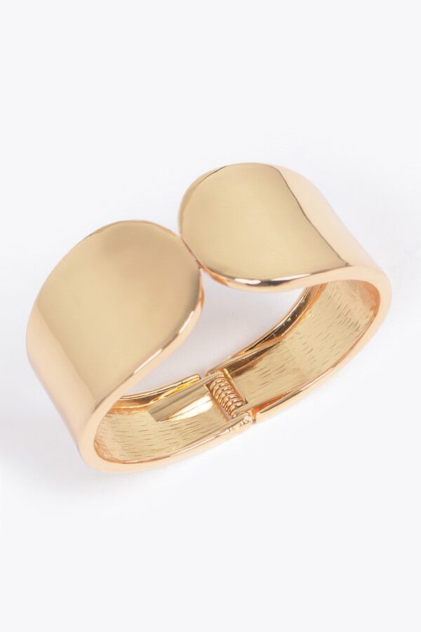 Metal Spring Hinge Cuff – Sleek Minimalist Bracelet (Gold, Silver)