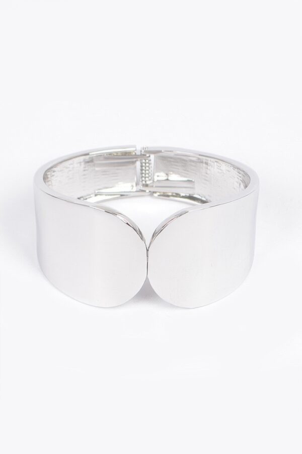 Metal Spring Hinge Cuff – Sleek Minimalist Bracelet (Gold, Silver)