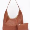 Embossed Faux Leather Shoulder Bag – Mixed Metal Hardware