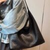 Embossed Faux Leather Shoulder Bag – Mixed Metal Hardware