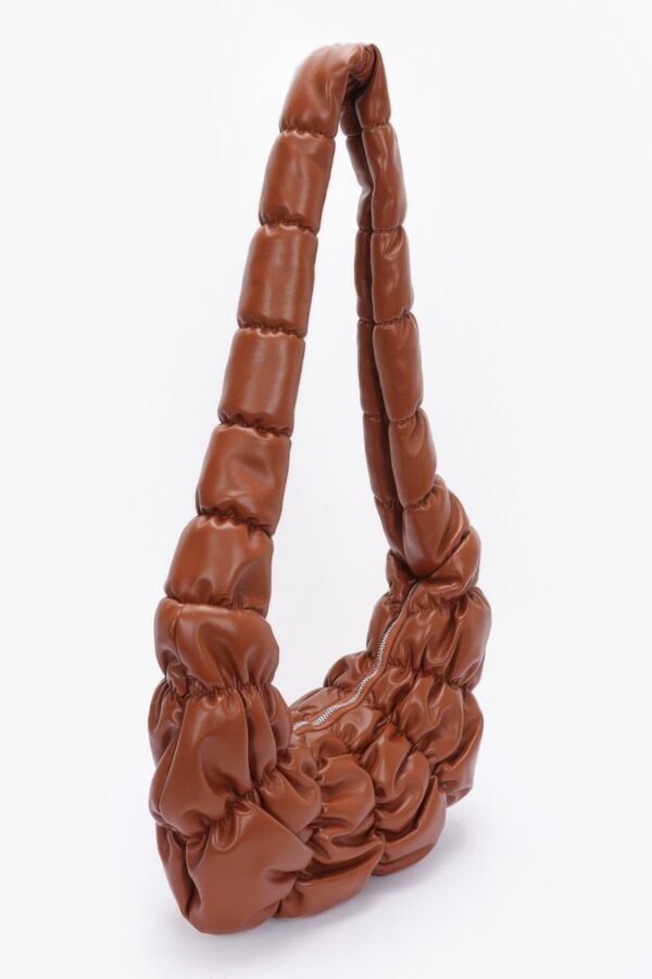 Pleated Faux-Leather Crossbody Bag – Mixed Metal Hardware