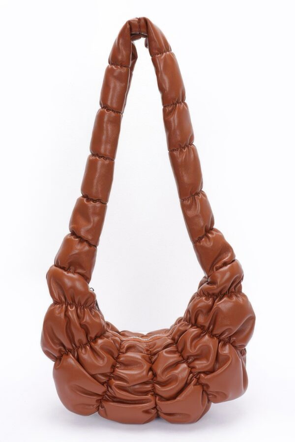 Pleated Faux-Leather Crossbody Bag – Mixed Metal Hardware