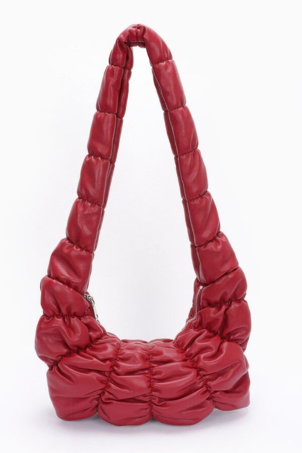 Pleated Faux-Leather Crossbody Bag – Mixed Metal Hardware