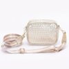 Metallic Embossed Faux Leather Camera Bag – Adjustable Strap