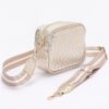 Metallic Embossed Faux Leather Camera Bag – Adjustable Strap