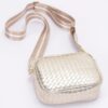 Metallic Embossed Faux Leather Camera Bag – Adjustable Strap