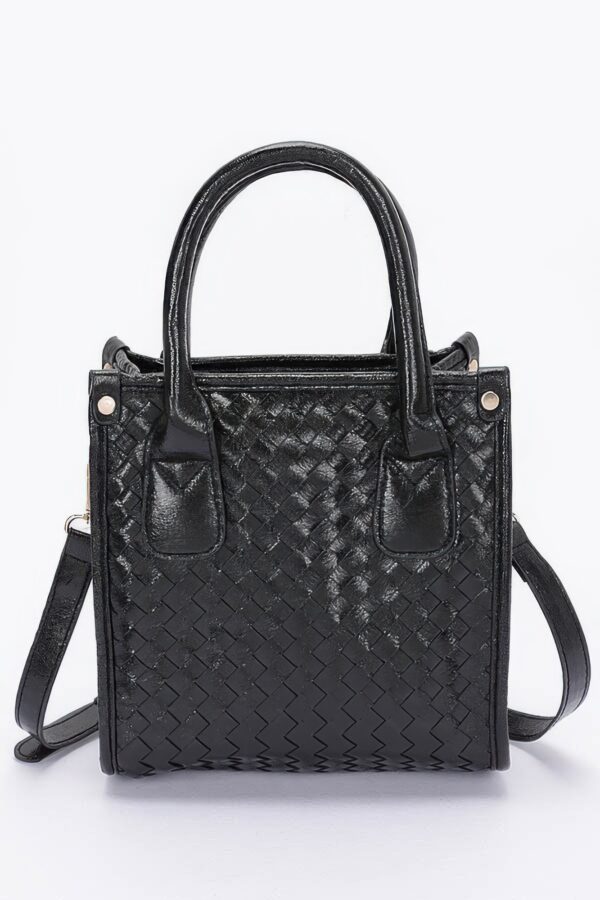 Metallic Braided Tote Bag – PU with Mixed Metal Hardware