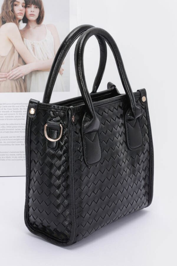 Metallic Braided Tote Bag – PU with Mixed Metal Hardware