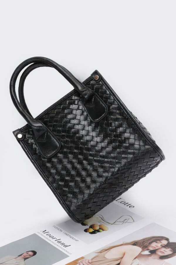 Metallic Braided Tote Bag – PU with Mixed Metal Hardware