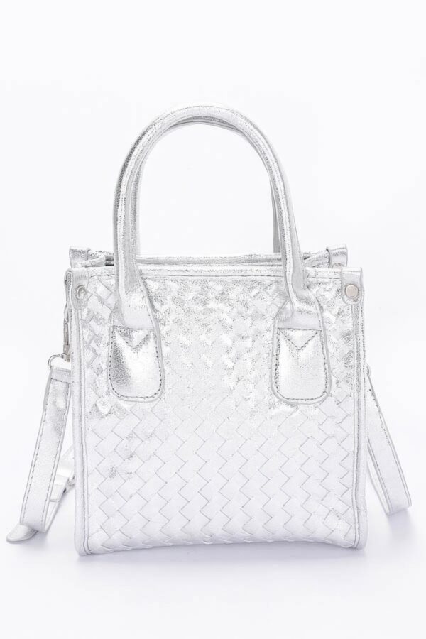 Metallic Braided Tote Bag – PU with Mixed Metal Hardware