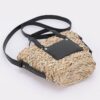 Faux Straw Small Tote Bag – Mixed Metal Accents