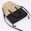 Faux Straw Small Tote Bag – Mixed Metal Accents