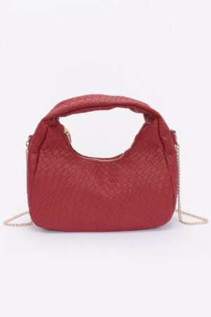 Embossed Faux Leather Hobo Bag – Textured Polyurethane