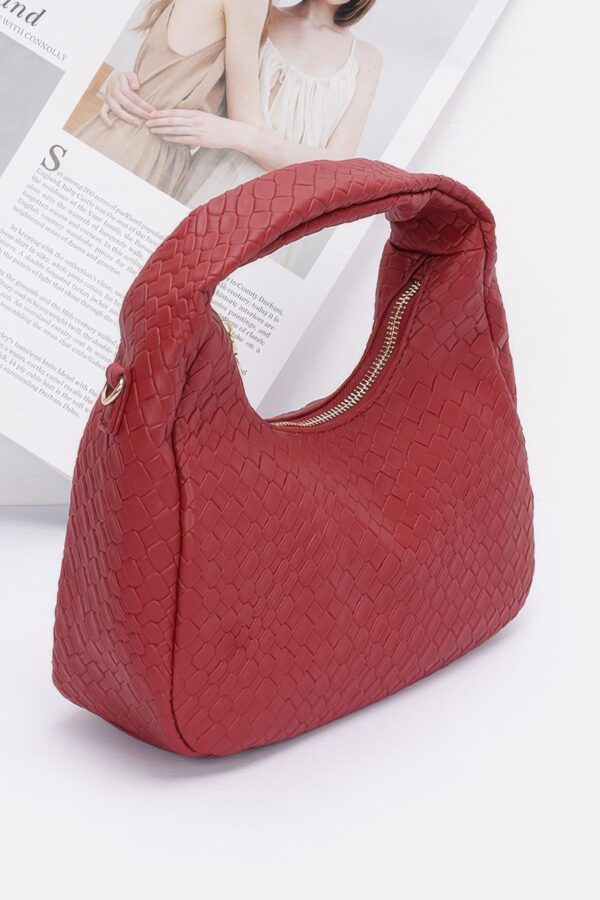 Embossed Faux Leather Hobo Bag – Textured Polyurethane