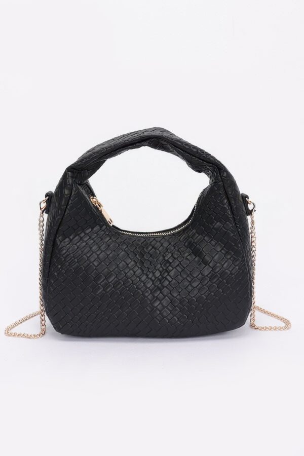 Embossed Faux Leather Hobo Bag – Textured Polyurethane