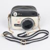 Camera-Inspired PU Clutch with Mixed Metal Accent