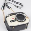 Camera-Inspired PU Clutch with Mixed Metal Accent