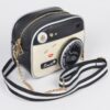 Camera-Inspired PU Clutch with Mixed Metal Accent