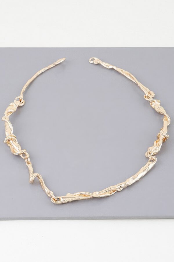 Multi Twisted Abstract Necklace – Gold, Silver