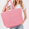 Solid Crochet Straw Tote – 100% Paper