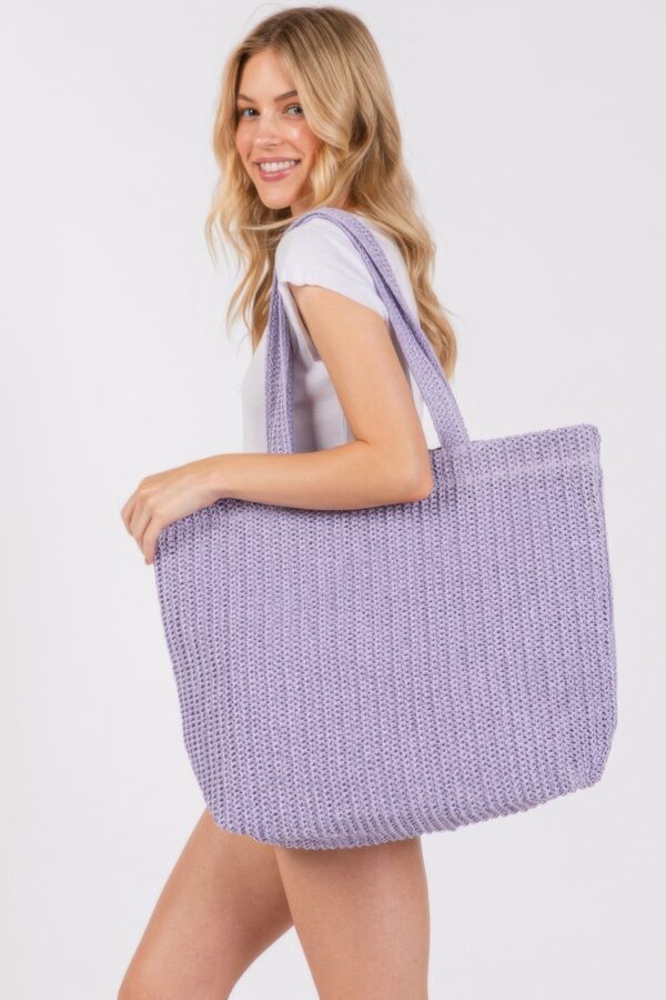 Solid Crochet Straw Tote – 100% Paper