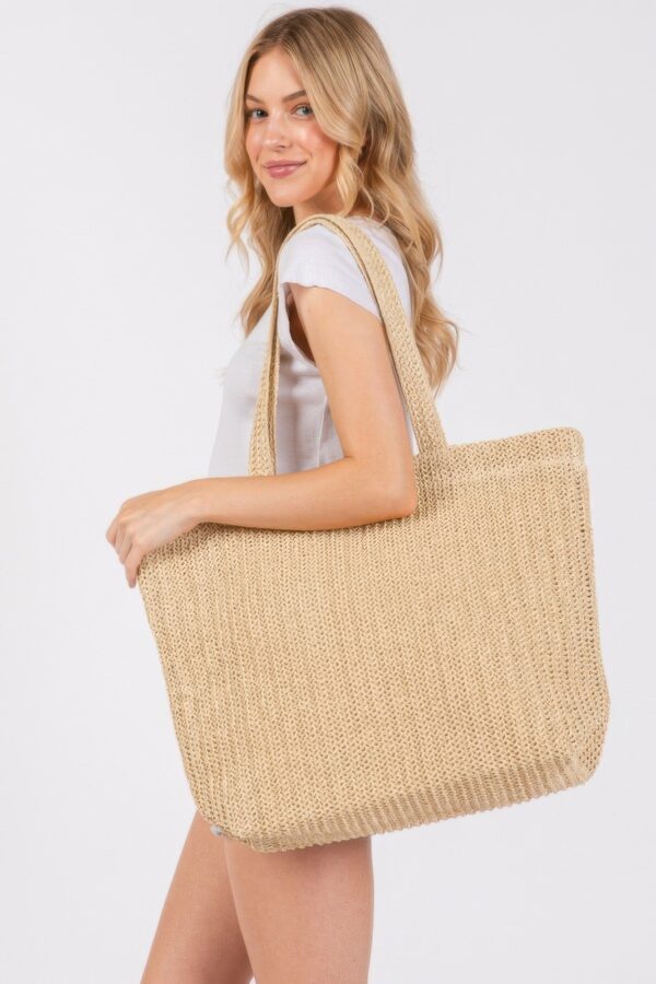 Solid Crochet Straw Tote – 100% Paper