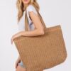 Solid Crochet Straw Tote – 100% Paper