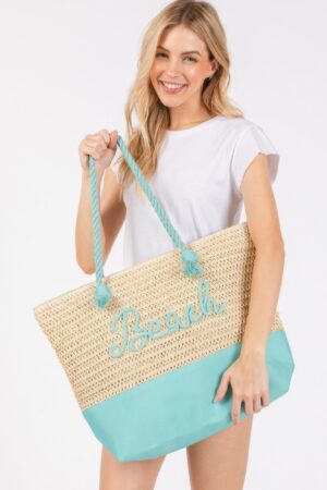 Color-Sewn Crochet ‘Beach’ Rope-Handle Tote