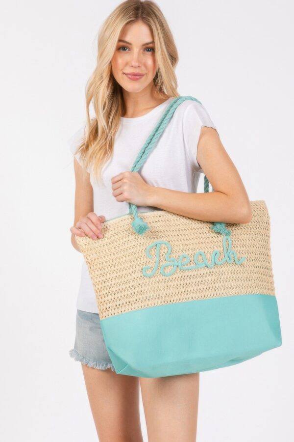 Color-Sewn Crochet ‘Beach’ Rope-Handle Tote