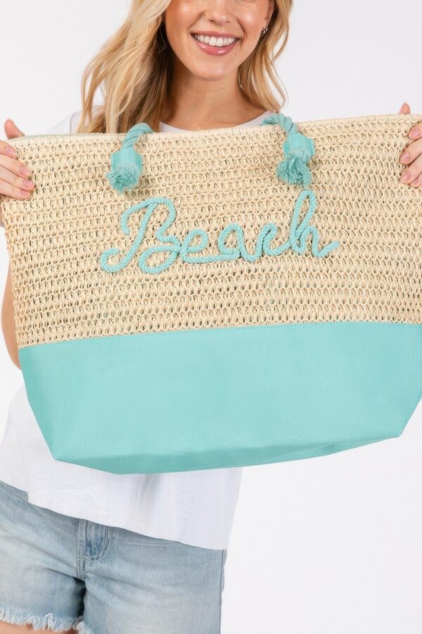 Color-Sewn Crochet ‘Beach’ Rope-Handle Tote