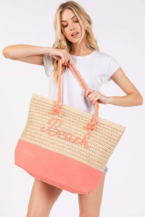 Color-Sewn Crochet ‘Beach’ Rope-Handle Tote