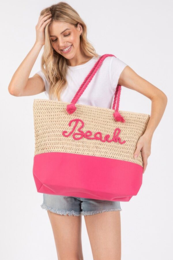 Color-Sewn Crochet ‘Beach’ Rope-Handle Tote