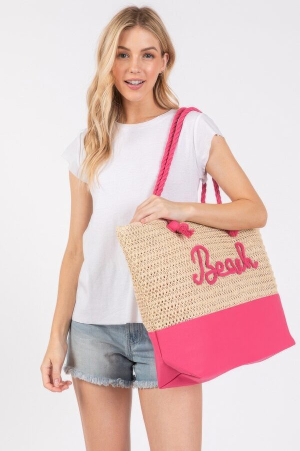 Color-Sewn Crochet ‘Beach’ Rope-Handle Tote