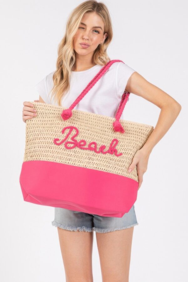 Color-Sewn Crochet ‘Beach’ Rope-Handle Tote