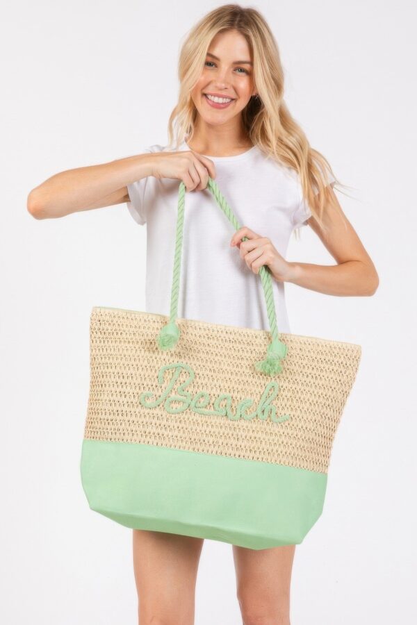 Color-Sewn Crochet ‘Beach’ Rope-Handle Tote