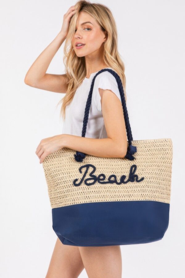 Color-Sewn Crochet ‘Beach’ Rope-Handle Tote