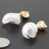 Twin Heart of the Sea Stud Earrings – Gold & Cream