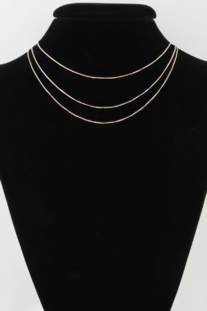 Triple Sleek Chain Necklace – Three-Row Layered, Gold or Silver