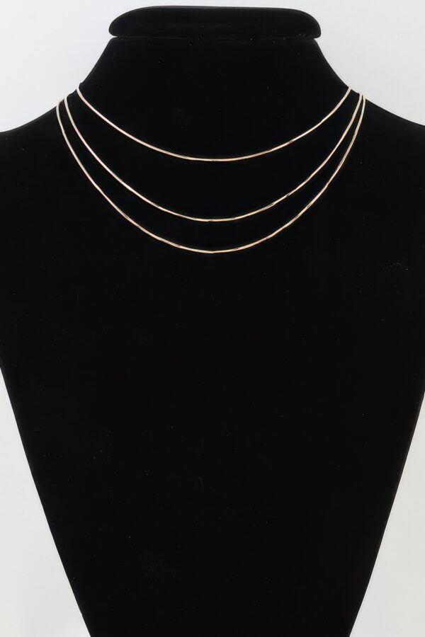 Triple Sleek Chain Necklace – Three-Row Layered, Gold or Silver