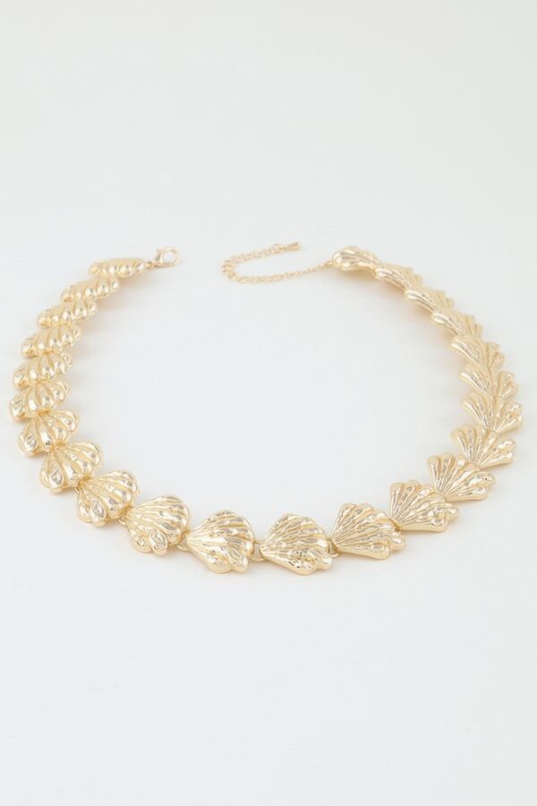 Hammered Sea Shell Charm Necklace – Gold or Silver
