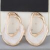 Abstract Marble Ripple Gold-Tone Earrings, Multicolor