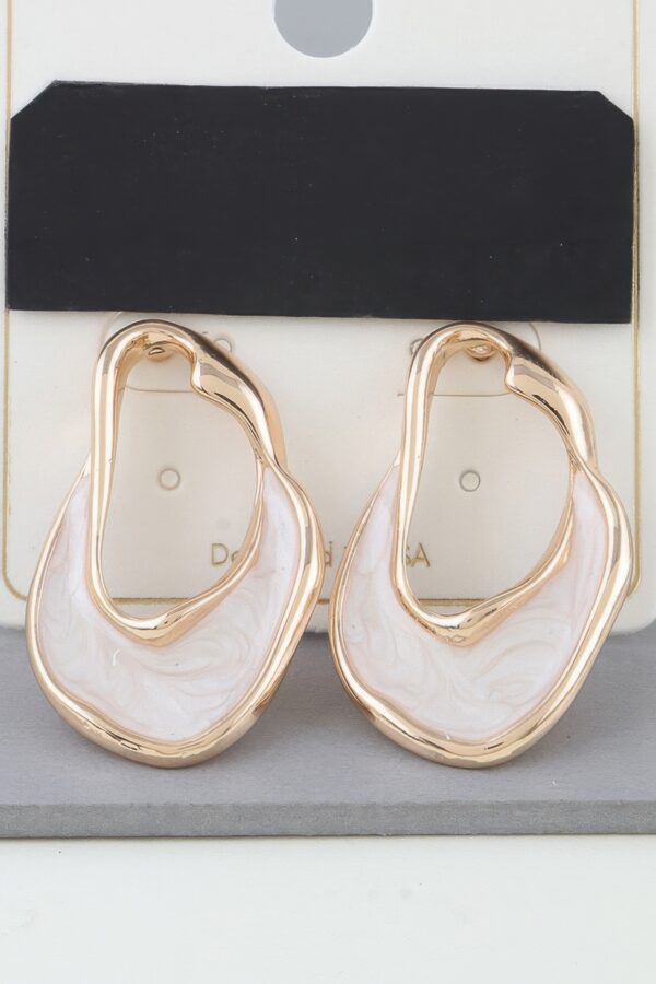 Abstract Marble Ripple Gold-Tone Earrings, Multicolor
